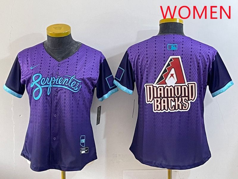 Women Arizona Diamondback Blank Purple Joint Name 2025 Nike MLB Jersey style 3->women mlb jersey->Women Jersey